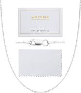 📿 925 sterling silver italian box chain necklace 16"-30" by ashine with silver polishing cloth logo