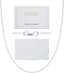 img 4 attached to 📿 925 Sterling Silver Italian Box Chain Necklace 16"-30" by ASHINE with Silver Polishing Cloth