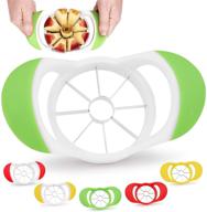 zulay 8 blade apple slicer - ergonomic apple cutter with stainless steel blades - efficient apple corer and slicer tool for time-saving &amp; effortless use (green &amp; white) logo