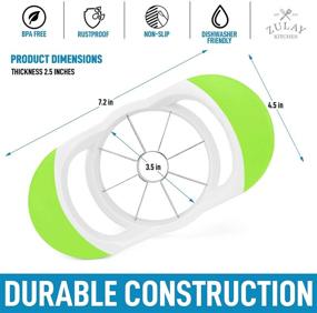 img 2 attached to Zulay 8 Blade Apple Slicer - Ergonomic Apple Cutter With Stainless Steel Blades - Efficient Apple Corer and Slicer Tool for Time-Saving &amp; Effortless Use (Green &amp; White)