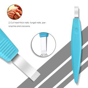 img 1 attached to 🔪 BEZOX Pedicure Knife Set - Callus Shavers, Corn Remover Knives, and Nail File - Professional Pedicure Tools with Storage Box (Blue)