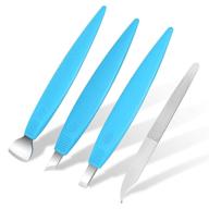 🔪 bezox pedicure knife set - callus shavers, corn remover knives, and nail file - professional pedicure tools with storage box (blue) logo