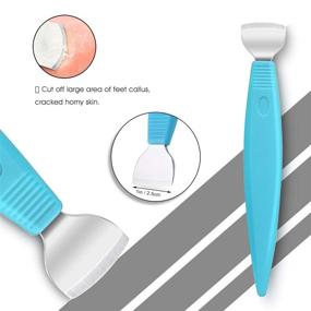 img 2 attached to 🔪 BEZOX Pedicure Knife Set - Callus Shavers, Corn Remover Knives, and Nail File - Professional Pedicure Tools with Storage Box (Blue)