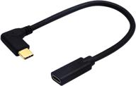 🔌 zdycgtime тип c 3.1 удлинительный кабель 90 градусов usb-кабель тип c мужской к женскому генерация 2 экстендерный кабель (3a): зарядка, данные, аудио, видео для ноутбуков, смартфонов 20cm f/m логотип