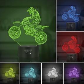 img 3 attached to 🏍️ Dirt Bikes Motorcycle 3D Night Light - Perfect Motocross Lamp for Boys and Girls Room! 7 Color Changing LED Dirtbike Decor Toy - Ideal Halloween, Thanksgiving, Birthday, and Xmas Gift!