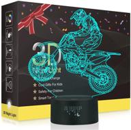 🏍️ dirt bikes motorcycle 3d night light - perfect motocross lamp for boys and girls room! 7 color changing led dirtbike decor toy - ideal halloween, thanksgiving, birthday, and xmas gift! logo