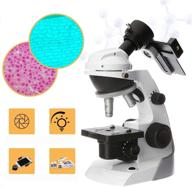 🔍 discover the world up close: swift compound monocular microscope 60x-200x with 42pcs accessories: perfect microscope kit for kids stem exploration, includes smartphone adapter & 10pcs blank slides logo