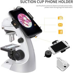 img 2 attached to 🔍 Discover the World Up Close: SWIFT Compound Monocular Microscope 60X-200X with 42PCS Accessories: Perfect Microscope Kit for Kids STEM Exploration, Includes Smartphone Adapter & 10PCS Blank Slides