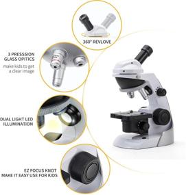 img 3 attached to 🔍 Discover the World Up Close: SWIFT Compound Monocular Microscope 60X-200X with 42PCS Accessories: Perfect Microscope Kit for Kids STEM Exploration, Includes Smartphone Adapter & 10PCS Blank Slides