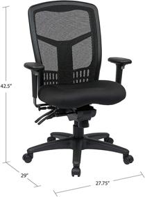 img 1 attached to 🪑 Enhanced Office Star ProGrid High Back Managers Chair: Adjustable Arms, Multi-Function, Seat Slider (Black)