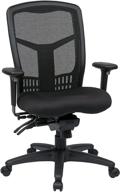 🪑 enhanced office star progrid high back managers chair: adjustable arms, multi-function, seat slider (black) logo