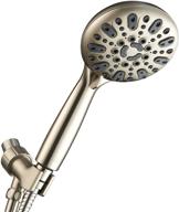 🚿 couradric handheld shower head, high pressure 6 spray setting shower head with brass swivel ball bracket and extra long stainless steel hose, brushed nickel, 5 inch logo