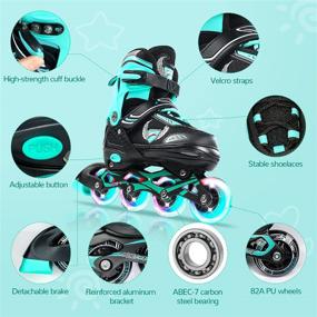 img 2 attached to Adjustable Illuminating Performance Rollerblades Beginners