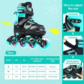 img 3 attached to Adjustable Illuminating Performance Rollerblades Beginners