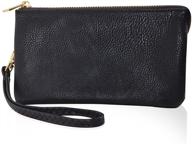 stylish vegan leather wristlet wallet clutch bag for women - small phone purse handbag логотип