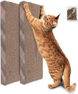 🐱 primepets 2 pack cat scratcher cardboard: reversible lounge to protect furniture, with catnip included logo