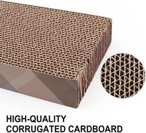 img 2 attached to 🐱 PrimePets 2 Pack Cat Scratcher Cardboard: Reversible Lounge to Protect Furniture, with Catnip Included