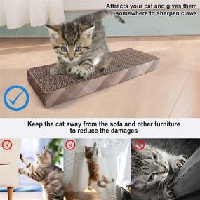 img 1 attached to 🐱 PrimePets 2 Pack Cat Scratcher Cardboard: Reversible Lounge to Protect Furniture, with Catnip Included