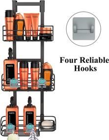 img 1 attached to 🚿 Convenient and Durable Nieifi Over the Shower Door Caddy: Rust-Proof Shower Organizer Storage Rack with Reliable Hooks, Drill-Free Bathroom Shelf Basket