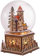 kurt s. adler 8-inch battery-operated light-up 🌍 wooden globe featuring church and choir table piece, multi-colored logo
