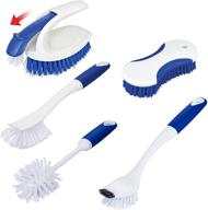 celox deep cleaning brush set: 5 pack with ergonomic handle, diffusion type scrub brush, 2-sided kitchen dish brush, long handle, durable bristles, bottle brush, tile & corner brush logo