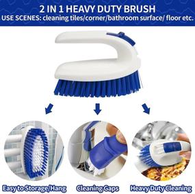 img 3 attached to CELOX Deep Cleaning Brush Set: 5 Pack with Ergonomic Handle, Diffusion Type Scrub Brush, 2-Sided Kitchen Dish Brush, Long Handle, Durable Bristles, Bottle Brush, Tile & Corner Brush