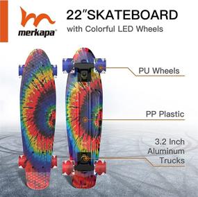 img 3 attached to 🛹 Merkapa Complete 22 inch Cruiser Skateboard: Perfect for Youth and Beginner Skaters