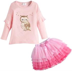 img 4 attached to 👗 DXTON Little Winter Printed T Shirt - Girls' Dress Clothing