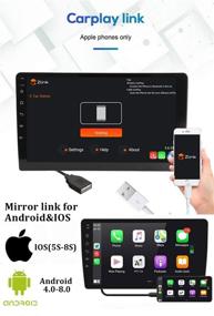 img 1 attached to Улучшенная мультимедийная система CAMECHO 10.1 дюйма на базе Android 10.0 для автомобиля с функцией Bluetooth, 8-ядерным процессором [2Гб+32Гб], разделённым 1080P сенсорным экраном, подключением к Wi-Fi, радио FM/AM/RDS, поддержкой связи с iOS и Android телефонами + поддержка камеры заднего вида.