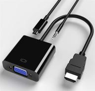 🔌 адаптер hdmi to vga cuxnoo: конвертер 1080p с аудиоразъемом и питанием через usb - идеально подходит для ноутбука, пк, ps4, blu-ray, raspberry pi, xbox, монитора, проектора и многого другого. логотип