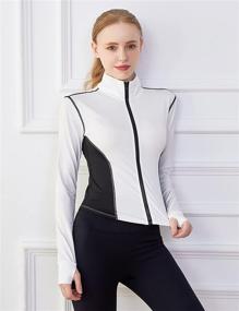 img 3 attached to 🏃 Tanming Women's Full Zip Workout Jacket - Seamless, Slim Fit, Ideal for Running, Yoga, and Track