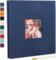 📸 spbapr self adhesive photo album - 3x5, 4x6, 5x7, 8.5x11 - magnetic scrapbook - 11 x width 10.6 inches - 40 pages - linen cover - diy album with metallic pen logo