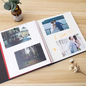 img 1 attached to 📸 SPBAPR Self Adhesive Photo Album - 3x5, 4x6, 5x7, 8.5x11 - Magnetic Scrapbook - 11 x Width 10.6 Inches - 40 Pages - Linen Cover - DIY Album with Metallic Pen
