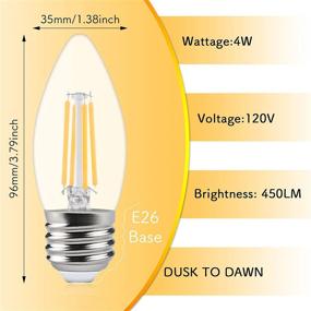 img 3 attached to 🕰️ Ganiude Photocell Filament Candelabra Vintage: Timeless Charm with Smart Photocell Technology