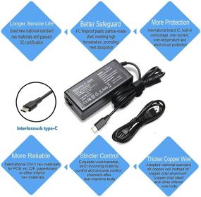 img 1 attached to 🔌 High-Quality 45W USB/Type C Mini Charger Ac Adapter for HP Chromebook X360 14 14A G5 14-ca061dx 14-ca020nr, Dell XPS 13 9365 9370 9380, Lenovo Chromebook C330 100e 300e 500e t490 ADLX45YCC2A 4x20m26268 - Power Adapter