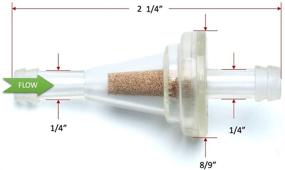 img 3 attached to 🔍 Маленькие универсальные топливные фильтры (Набор из 2 шт.) - Инлайн топливный фильтр для бензиновых двигателей мотоциклов, дорожных мотоциклов, скутеров, квадроциклов, 1/4 топливной линии.