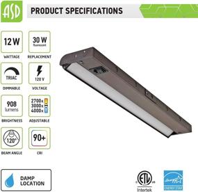 img 3 attached to 💡 ASD Under Cabinet Lighting LED Swivel, 24 Inch, Dimmable, Hardwired or Plug-in Install, 3 Color Temps - 2700K/3000K/4000K, Rotatable Lens, Linkable, ETL & Energy Star, Oil Rubbed Bronze