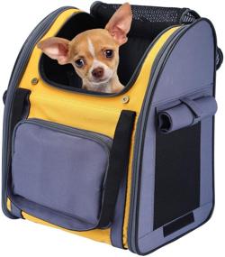 img 4 attached to 🐶 Pettom Dog Carrier Backpack: A Foldable Puppy Backpack with Two-Sided Entry, Ideal for Safe Travel, Hiking, Walking & Outdoor Use