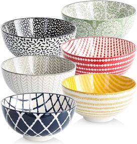 img 4 attached to 🥣 Cereal Bowls Porcelain Bowl Set: Versatile, Stylish, and Durable!