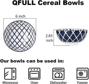 img 3 attached to 🥣 Cereal Bowls Porcelain Bowl Set: Versatile, Stylish, and Durable!