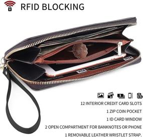 img 3 attached to Womens Leather Wallet Blocking Cellphone Women's Handbags & Wallets