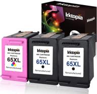 🖨️ inktopia remanufactured hp 65 xl 65xl ink cartridge - high yield, 2 black and 1 tri-color - compatible with hp deskjet 3755 3752 3758 3732 3730 3721 3720 2624 envy 5055 5052 printer - enhanced for high-yield performance logo