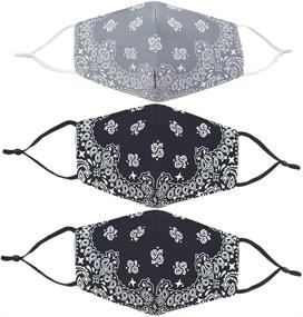 img 3 attached to 🌿 Soft Cotton Face Cover Bandana Mask - Half Face Protective Unisex Fashion with Paisley Balaclava Design