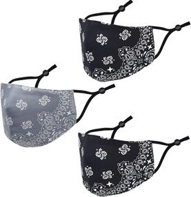 img 4 attached to 🌿 Soft Cotton Face Cover Bandana Mask - Half Face Protective Unisex Fashion with Paisley Balaclava Design