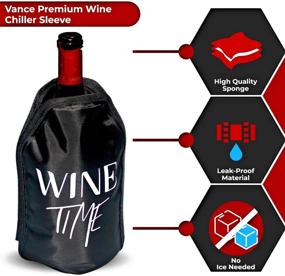 img 3 attached to 🍷 Vance Premium Wine Chiller Sleeve - Bottle Cooler for 750ml and 1.5L Bottles with Reusable Ice Cube - Ideal for Refreshing Drinks