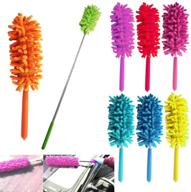 🧹 extendable telescopic microfiber duster - ideal cleaning tool for home, office, and car logo
