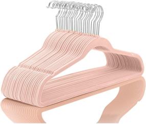 img 4 attached to 👗 Premium Velvet Hangers (50-Pack) - Heavy Duty, Non-Slip, Blush Pink/Rose - Chrome Hooks, Space Saving Clothes Hangers