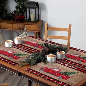 img 3 attached to Placemats Dining Table Set Independence Plank Washable Fabric Farmhouse Placemats Non Slip Heat Resistant Kitchen Table Mats Holiday Parties