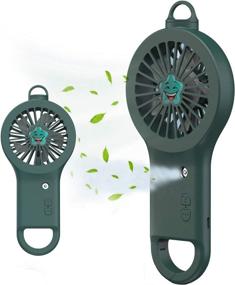 img 4 attached to 🌬️ Rechargeable Personal Water Mist Fan: Portable Handheld Misting Fan with 2 Buttons, Battery Operated Spray Mist Fan for Travel, Outdoor Activities, Hiking, Camping (ArmyGreen)