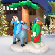 🎄 joyful festivities! christmas yard decorations: blow up nativity sets with led lights and blower – outdoor inflatables for the holidays, journey to bethlehem – 7x5.5x4 ft logo